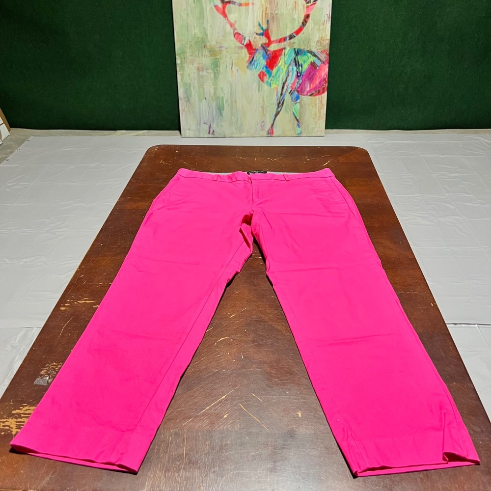 Banana Republic Avery Pique Trousers Pink Straight‎ Leg Pants 12 302842 Lipink